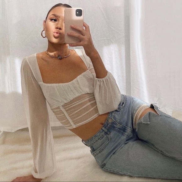 Beautiful Sheer Mesh Long Sleeve - Picture 5 of 5